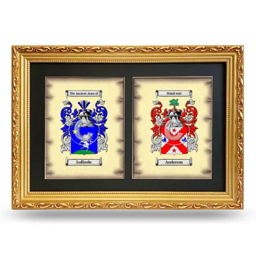 Double Coat of Arms Framed - Gold