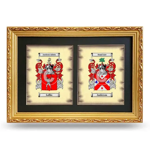 Double Coat of Arms Framed - Gold