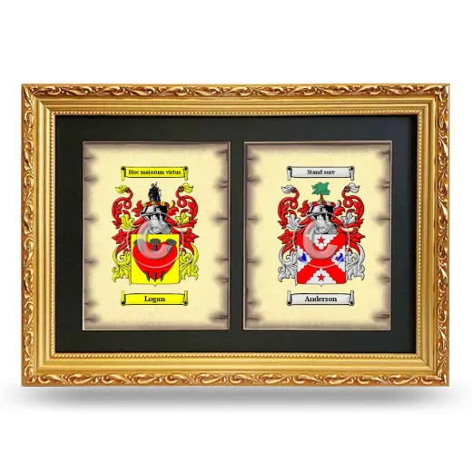 Double Coat of Arms Framed - Gold