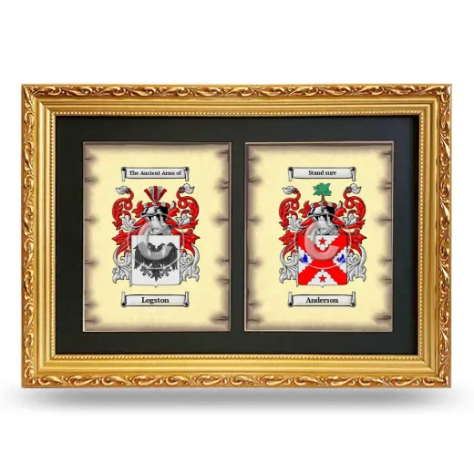 Double Coat of Arms Framed - Gold