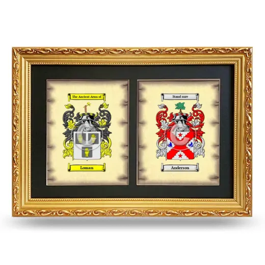 Double Coat of Arms Framed - Gold