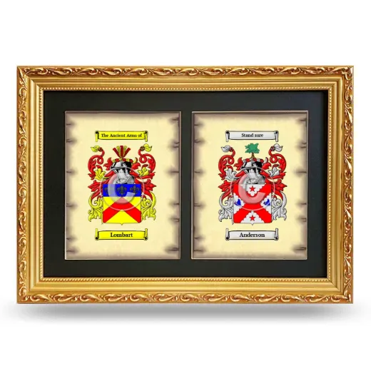 Double Coat of Arms Framed - Gold