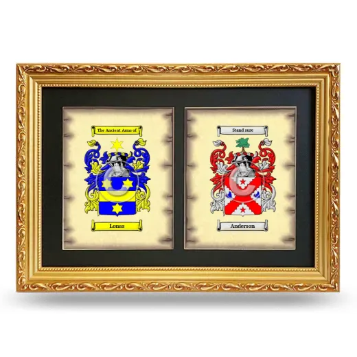 Double Coat of Arms Framed - Gold