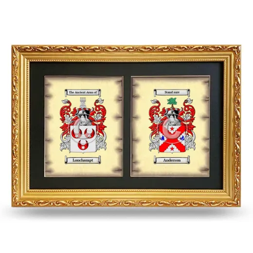 Double Coat of Arms Framed - Gold