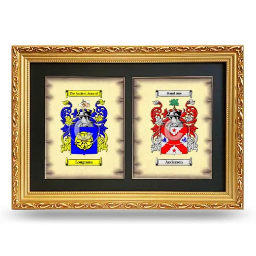 Double Coat of Arms Framed - Gold