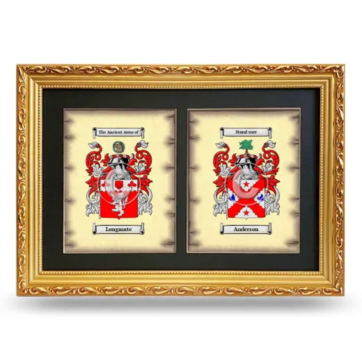 Double Coat of Arms Framed - Gold
