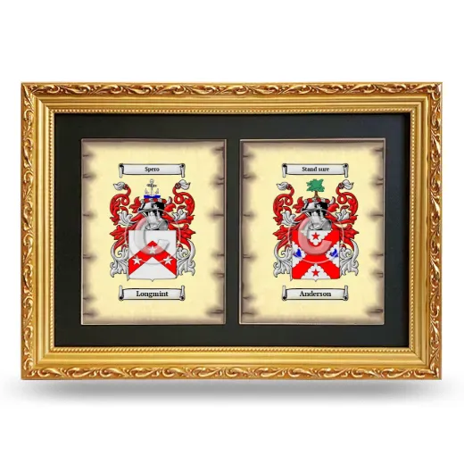 Double Coat of Arms Framed - Gold