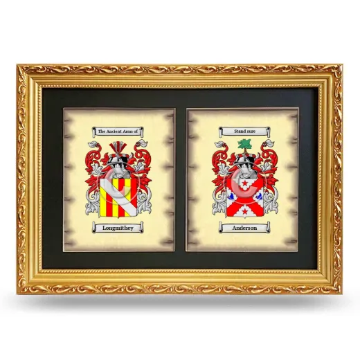 Double Coat of Arms Framed - Gold