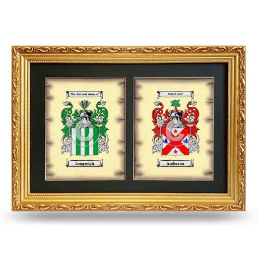 Double Coat of Arms Framed - Gold
