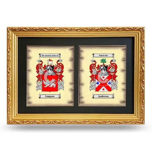 Double Coat of Arms Framed - Gold