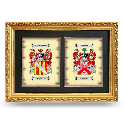 Double Coat of Arms Framed - Gold