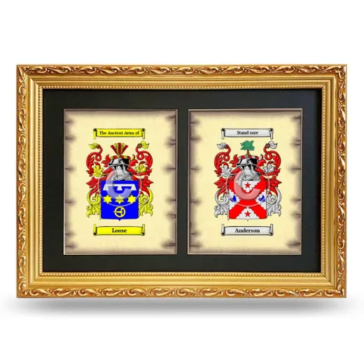 Double Coat of Arms Framed - Gold