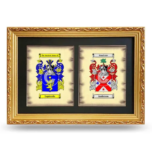 Double Coat of Arms Framed - Gold
