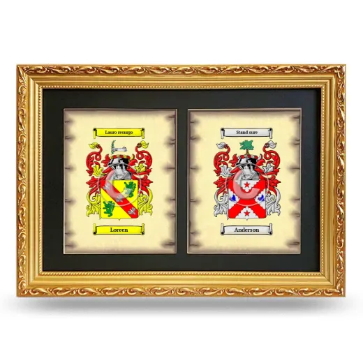Double Coat of Arms Framed - Gold