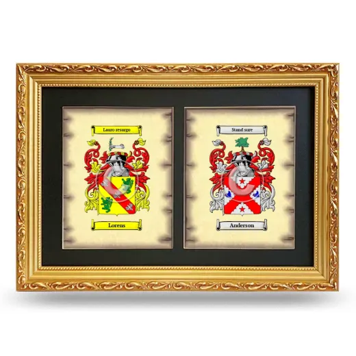 Double Coat of Arms Framed - Gold