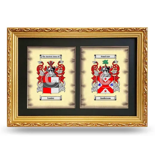 Double Coat of Arms Framed - Gold