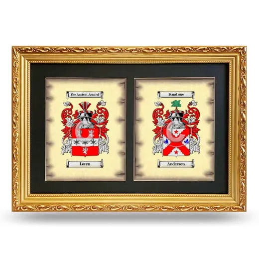Double Coat of Arms Framed - Gold