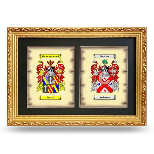 Double Coat of Arms Framed - Gold