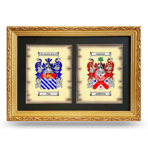 Double Coat of Arms Framed - Gold