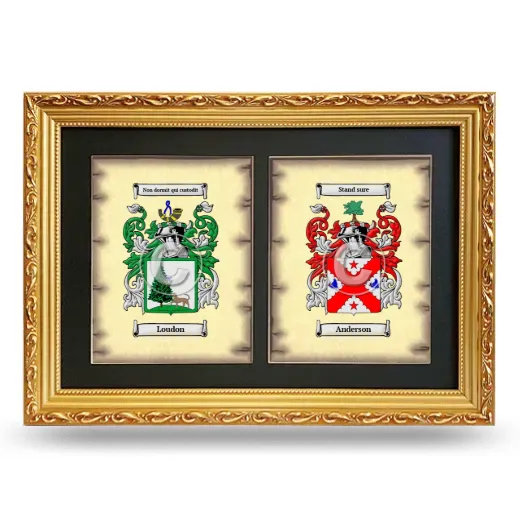 Double Coat of Arms Framed - Gold