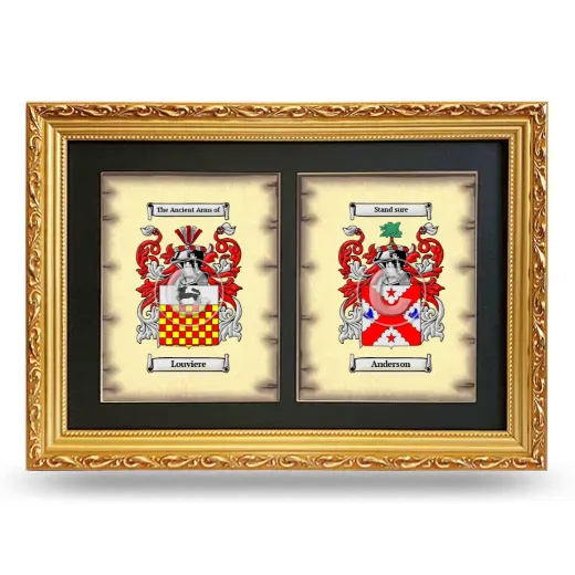 Double Coat of Arms Framed - Gold