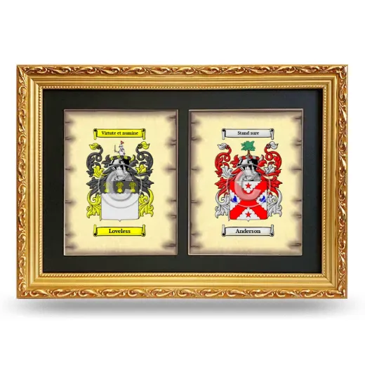Double Coat of Arms Framed - Gold