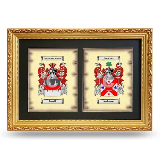 Double Coat of Arms Framed - Gold