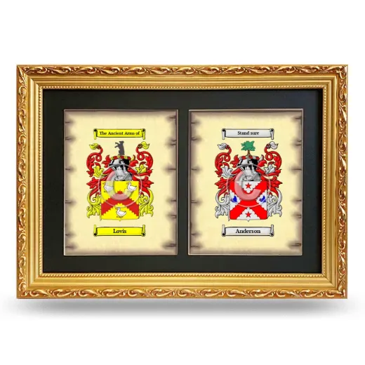 Double Coat of Arms Framed - Gold