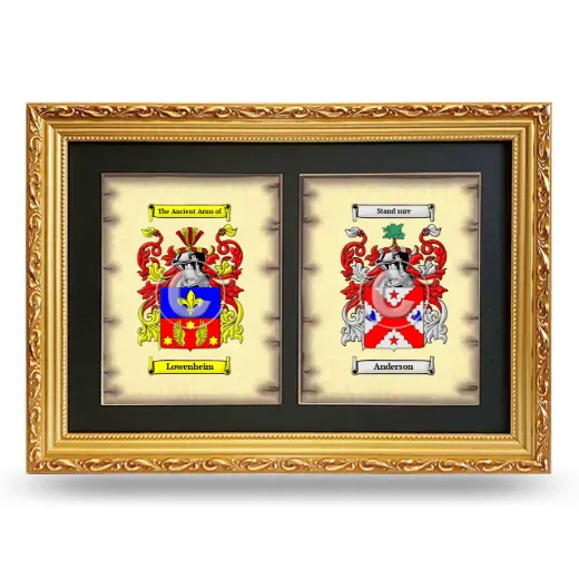 Double Coat of Arms Framed - Gold