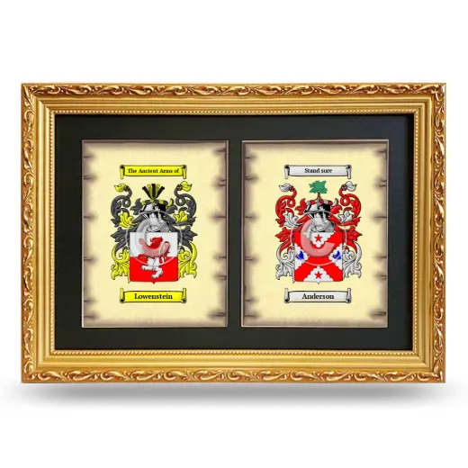 Double Coat of Arms Framed - Gold
