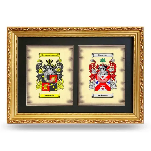 Double Coat of Arms Framed - Gold