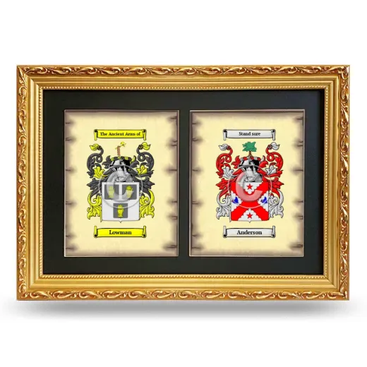 Double Coat of Arms Framed - Gold