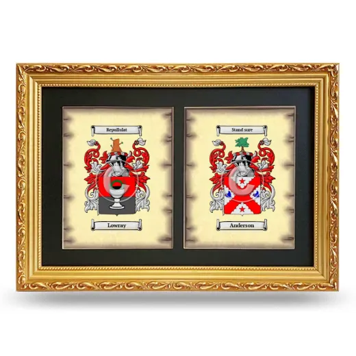Double Coat of Arms Framed - Gold