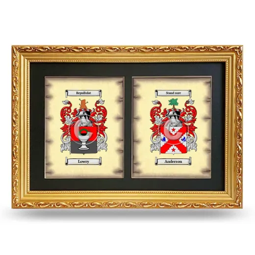 Double Coat of Arms Framed - Gold