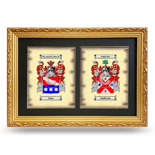 Double Coat of Arms Framed - Gold