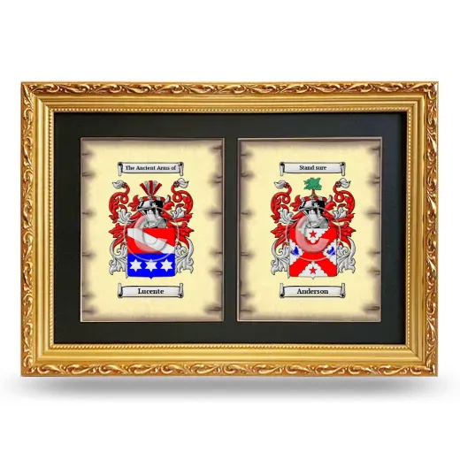 Double Coat of Arms Framed - Gold