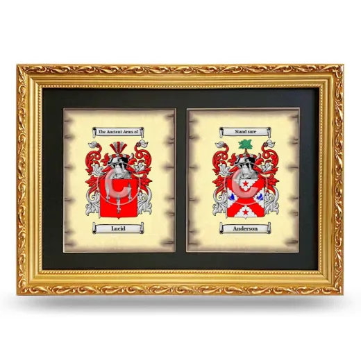 Double Coat of Arms Framed - Gold