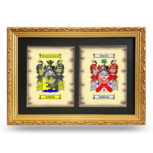 Double Coat of Arms Framed - Gold