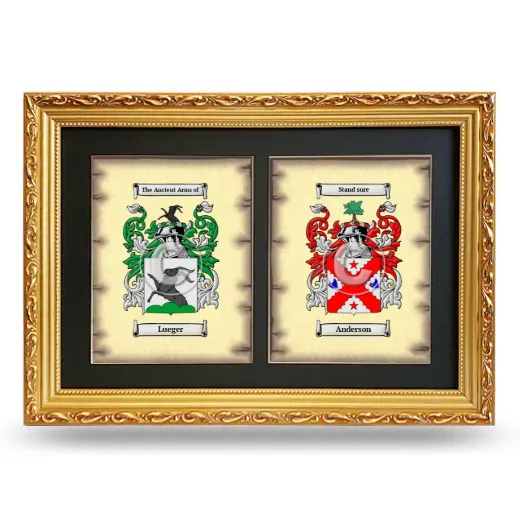Double Coat of Arms Framed - Gold