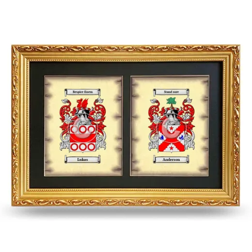 Double Coat of Arms Framed - Gold