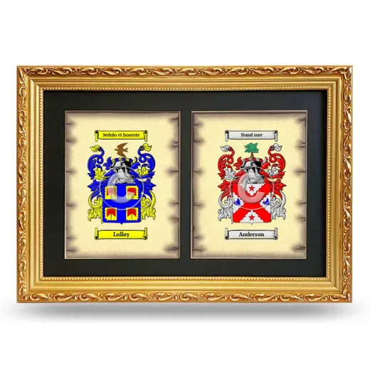 Double Coat of Arms Framed - Gold