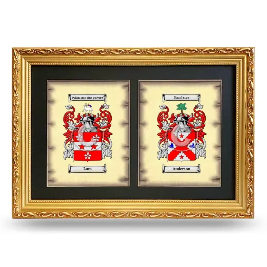 Double Coat of Arms Framed - Gold