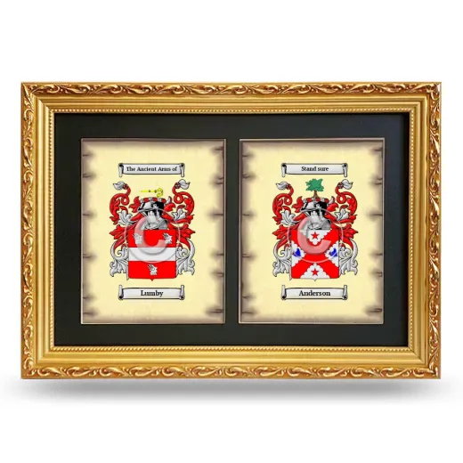 Double Coat of Arms Framed - Gold