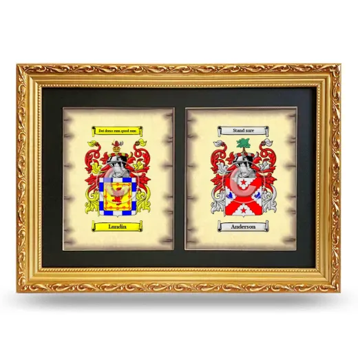 Double Coat of Arms Framed - Gold