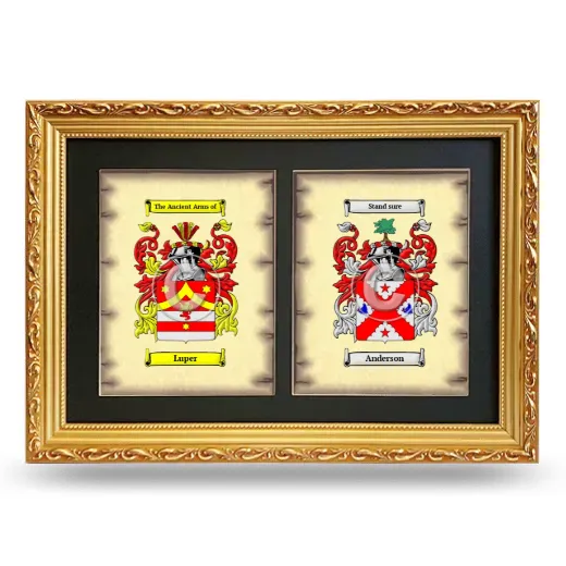 Double Coat of Arms Framed - Gold