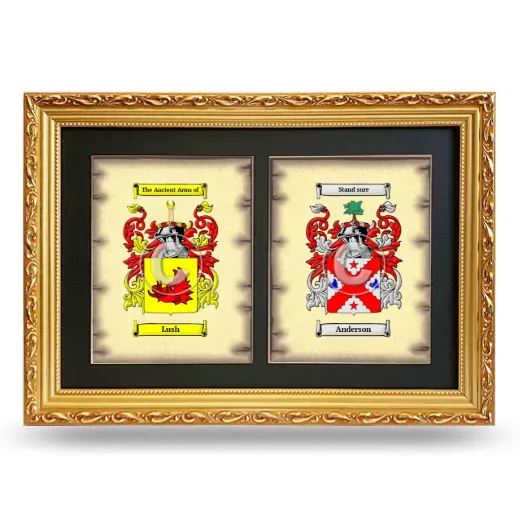 Double Coat of Arms Framed - Gold