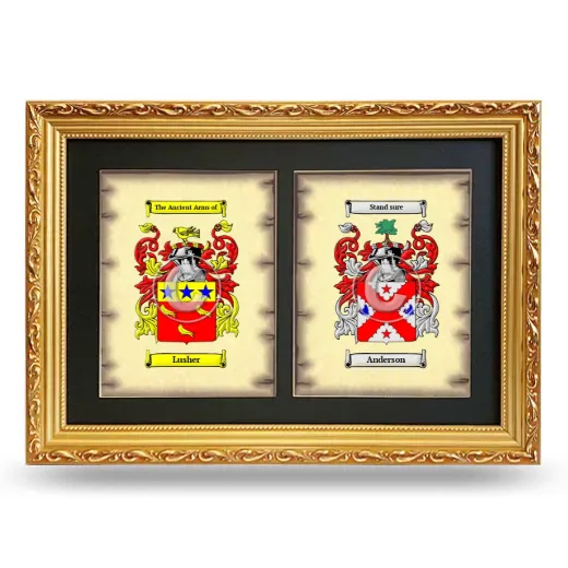 Double Coat of Arms Framed - Gold
