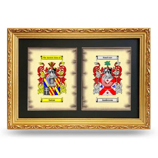 Double Coat of Arms Framed - Gold