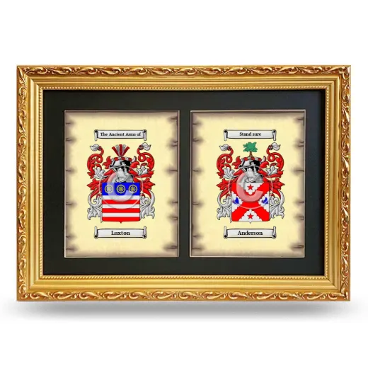 Double Coat of Arms Framed - Gold