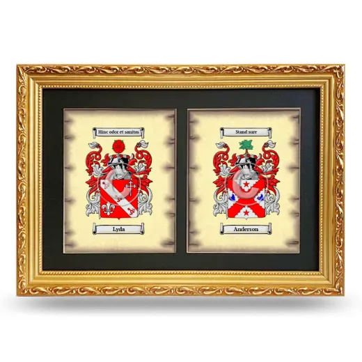 Double Coat of Arms Framed - Gold